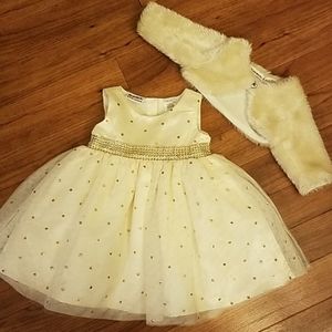Gold glitter party dress